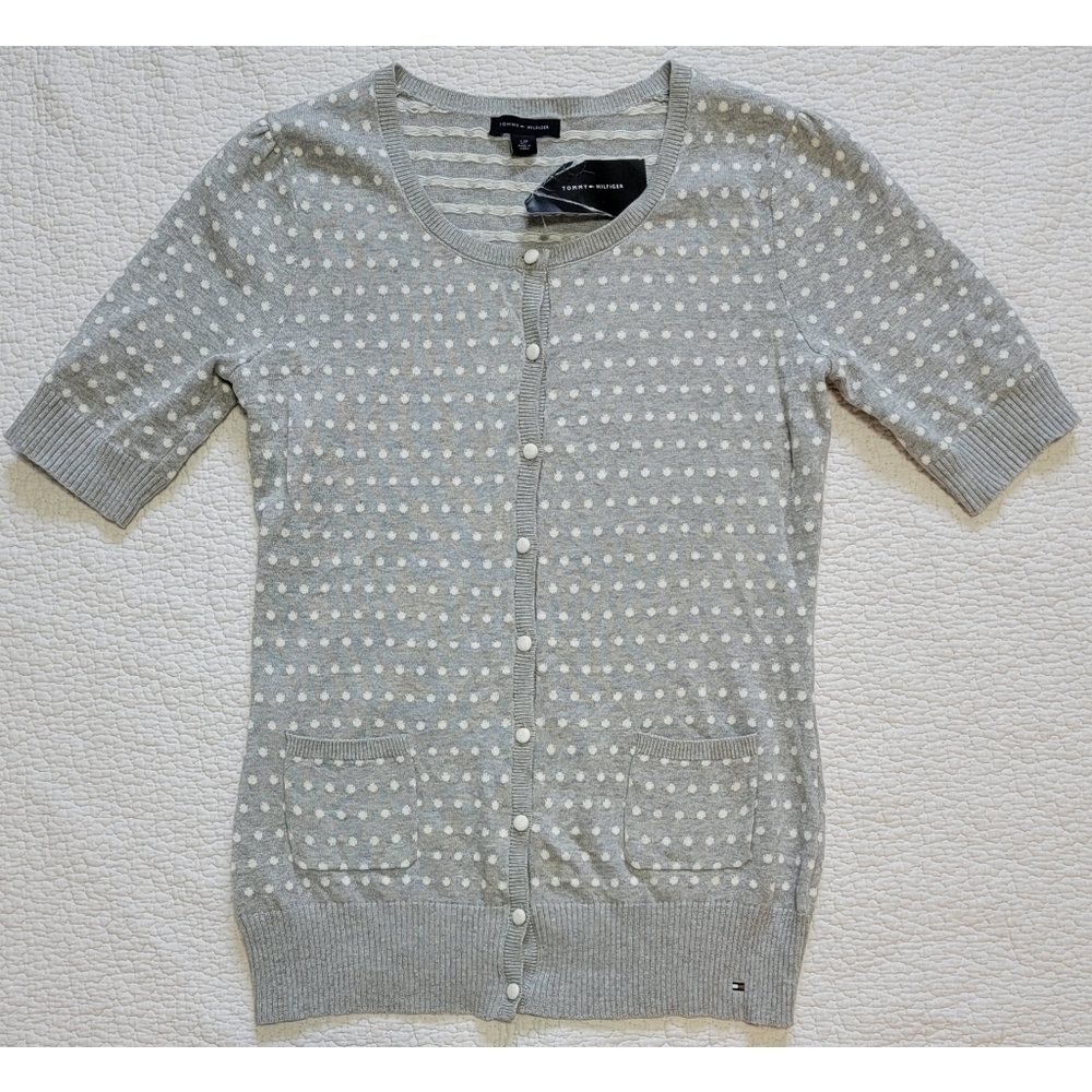 NWT Tommy Hilfiger Polka Dot Cardigan Sweater